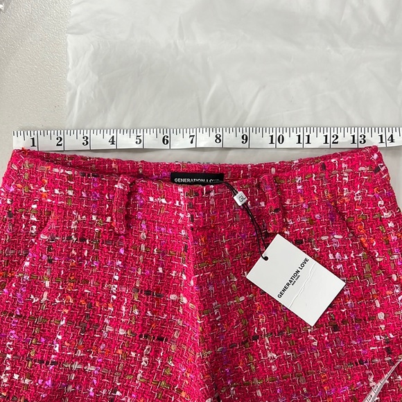 🆕Generation Love Tweed Faye Hot Pink Multi Shorts XS available - Picture 10 of 11